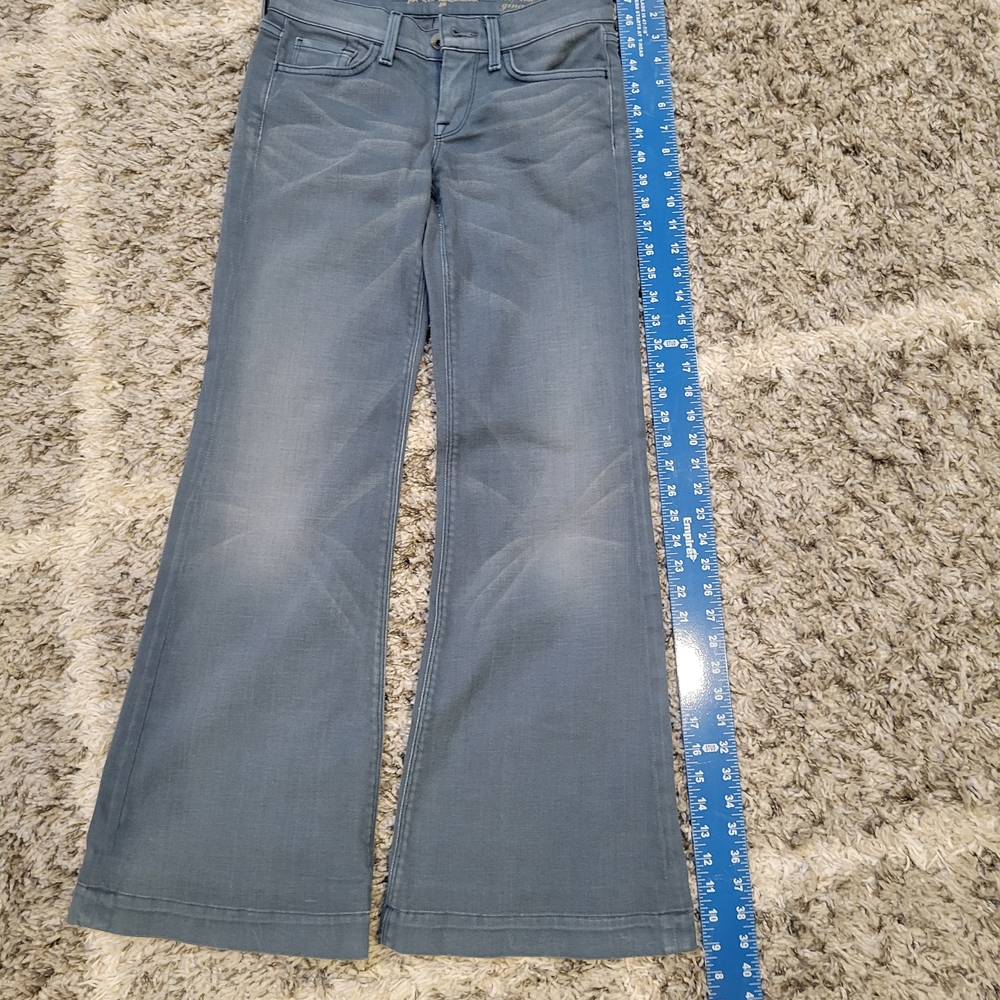 7 For All Mankind Light Blue Flare Low Rise Ginger Jeans